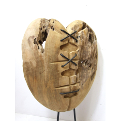 Serce z drewna tekowego dekoracja stojąca XL